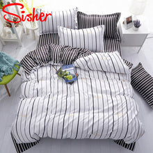 Load image into Gallery viewer, Sisher Simple Bedclothes Bedding Set With Pillowcase Duvet Cover Sets Bed Linen Single Double Full King Size Covers No Bed Sheet