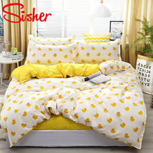 Load image into Gallery viewer, Sisher Simple Bedclothes Bedding Set With Pillowcase Duvet Cover Sets Bed Linen Single Double Full King Size Covers No Bed Sheet