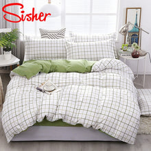 Load image into Gallery viewer, Sisher Simple Bedclothes Bedding Set With Pillowcase Duvet Cover Sets Bed Linen Single Double Full King Size Covers No Bed Sheet