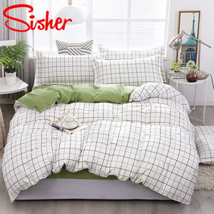 Sisher Simple Bedclothes Bedding Set With Pillowcase Duvet Cover Sets Bed Linen Single Double Full King Size Covers No Bed Sheet