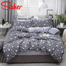 Load image into Gallery viewer, Sisher Simple Bedclothes Bedding Set With Pillowcase Duvet Cover Sets Bed Linen Single Double Full King Size Covers No Bed Sheet