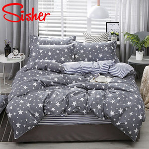 Sisher Simple Bedclothes Bedding Set With Pillowcase Duvet Cover Sets Bed Linen Single Double Full King Size Covers No Bed Sheet