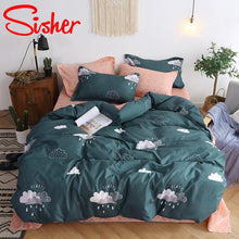 Load image into Gallery viewer, Sisher Simple Bedclothes Bedding Set With Pillowcase Duvet Cover Sets Bed Linen Single Double Full King Size Covers No Bed Sheet