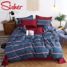 Load image into Gallery viewer, Sisher Simple Bedclothes Bedding Set With Pillowcase Duvet Cover Sets Bed Linen Single Double Full King Size Covers No Bed Sheet