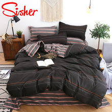 Load image into Gallery viewer, Sisher Simple Bedclothes Bedding Set With Pillowcase Duvet Cover Sets Bed Linen Single Double Full King Size Covers No Bed Sheet