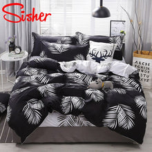 Load image into Gallery viewer, Sisher Simple Bedclothes Bedding Set With Pillowcase Duvet Cover Sets Bed Linen Single Double Full King Size Covers No Bed Sheet