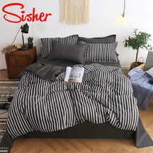 Load image into Gallery viewer, Sisher Simple Bedclothes Bedding Set With Pillowcase Duvet Cover Sets Bed Linen Single Double Full King Size Covers No Bed Sheet