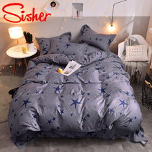 Load image into Gallery viewer, Sisher Simple Bedclothes Bedding Set With Pillowcase Duvet Cover Sets Bed Linen Single Double Full King Size Covers No Bed Sheet