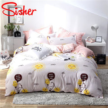 Load image into Gallery viewer, Sisher Simple Bedclothes Bedding Set With Pillowcase Duvet Cover Sets Bed Linen Single Double Full King Size Covers No Bed Sheet