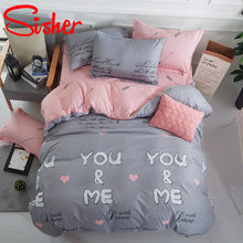 Load image into Gallery viewer, Sisher Simple Bedclothes Bedding Set With Pillowcase Duvet Cover Sets Bed Linen Single Double Full King Size Covers No Bed Sheet