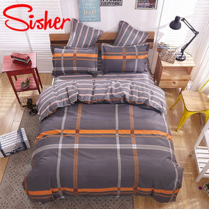 Sisher Simple Bedclothes Bedding Set With Pillowcase Duvet Cover Sets Bed Linen Single Double Full King Size Covers No Bed Sheet